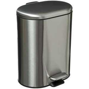 5Five - Prullenbak/pedaalemmer zilver rvs metaal 6 liter - 15x24x30 cm - Badkamer en toilet