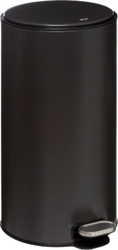 5Five Prullenbak/pedaalemmer Delta - antraciet - metaal - 30 liter - 39 x 33 x 62 cm - keuken
