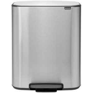 Brabantia Bo pedaalemmer 2 x 30 liter met 2 kunststof binnenemmer - Matt Steel Fingerprint Proof