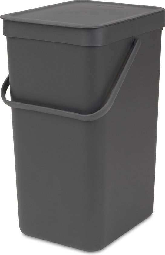 Brabantia Sort & Go Prullenbak - 16 liter - Dark Grey