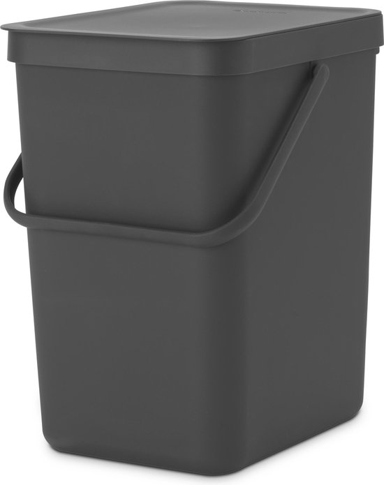Brabantia Sort & Go Prullenbak - 25 liter - Dark Grey