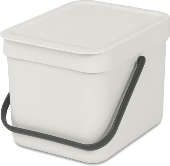 Brabantia Sort & Go Prullenbak - 6 liter - Light Grey