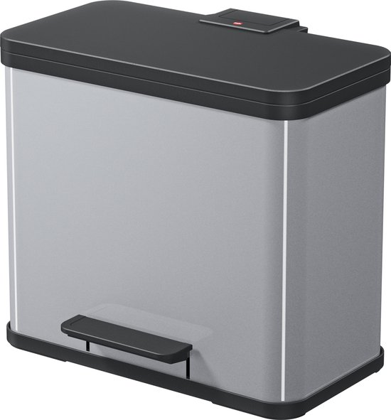 Hailo Öko Duo Plus L Prullenbak - 17L + 9L - Zilver