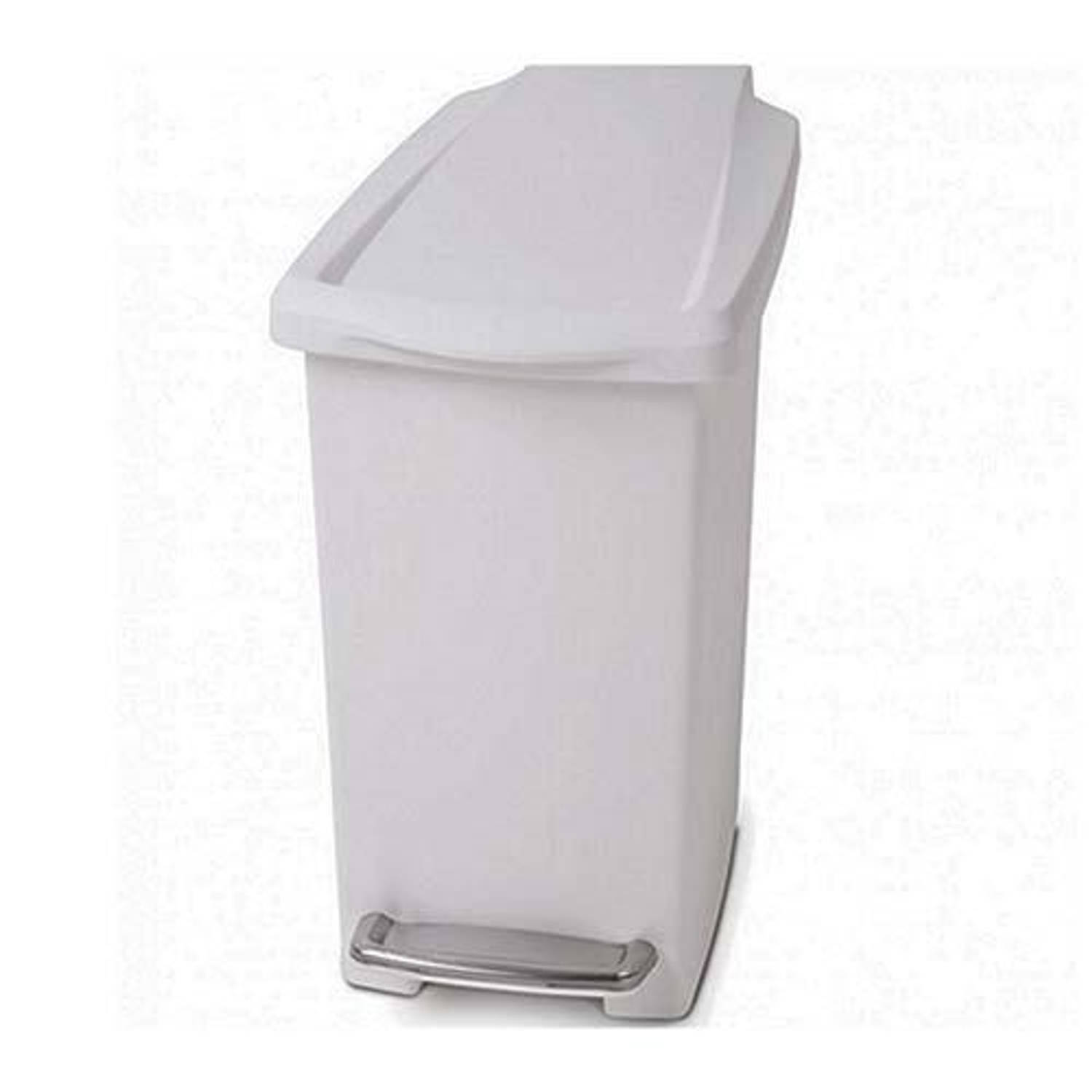 Afvalemmer kunststof slim wit, 10 liter - simplehuman