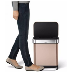 Afvalemmer rectangular - rvs - incl liner pocket - 30 l - rose gold - simplehuman
