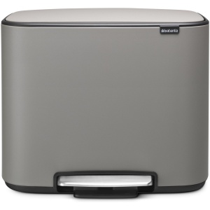 Brabantia Bo Prullenbak - 11 + 23 liter - Afvalscheiding - Mineral Concrete Grey