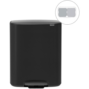 Brabantia Bo Prullenbak - 2 x 30 liter - Afvalscheiding - Matt Black