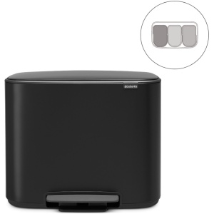 Brabantia Bo Prullenbak - 3 x 11 liter - Afvalscheiding - Matt Black