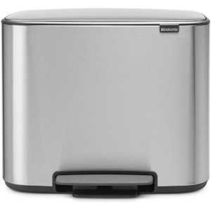 Brabantia Bo Prullenbak Afval scheiding- 11 + 23 liter - Matt Steel Fingerprint Proof