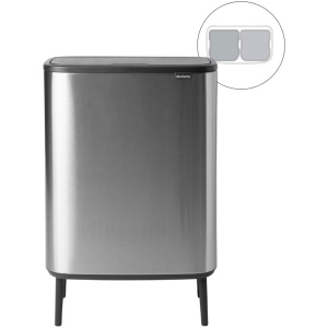 Brabantia Bo Touch Bin Hi Prullenbak - 2 x 30 liter - Afvalscheiding - Matt Steel Fingerprint Proof