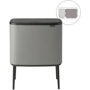 Brabantia Bo Touch Bin Prullenbak - 11 + 23 liter - Afvalscheiding - Mineral Concrete Grey