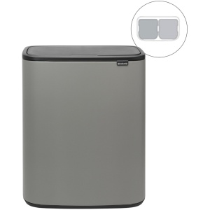 Brabantia Bo Touch Bin Prullenbak - 2 x 30 liter - Afvalscheiding - Mineral Concrete Grey