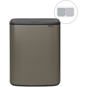 Brabantia Bo Touch Bin Prullenbak - 2 x 30 liter - Afvalscheiding - Platinum