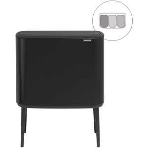 Brabantia Bo Touch Bin Prullenbak - 3 x 11 liter - Afvalscheiding - Matt Black