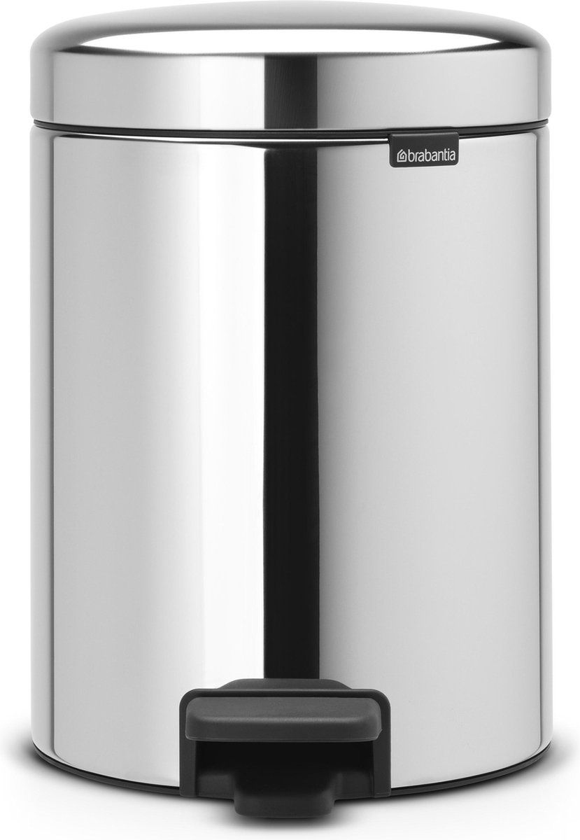 Brabantia NewIcon Prullenbak - 5 liter - Brilliant Steel