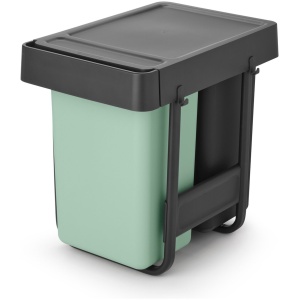Brabantia Sort & Go Inbouw Prullenbak - 2 x 15 liter - Jade Green en Dark Grey