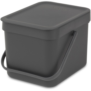 Brabantia Sort & Go Prullenbak - 6 liter - Dark Grey