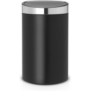 Brabantia Touch Bin Prullenbak - 40 liter- Matt Black/Matt Steel Fingerprint Proof deksel