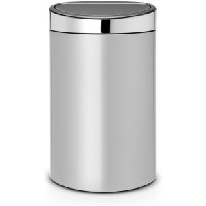 Brabantia Touch Bin Prullenbak - 40 liter - Metallic Grey/Brilliant Steel deksel