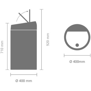 Brabantia Touch Bin Prullenbak - 60 liter - Metallic Grey