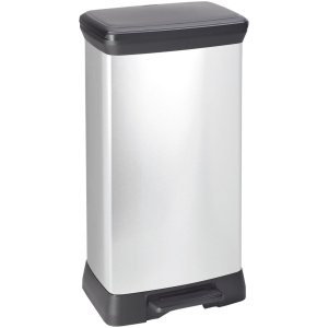 Curver Decobin Prullenbak- 50L - 39x29x72 cm - Zilver Metallic