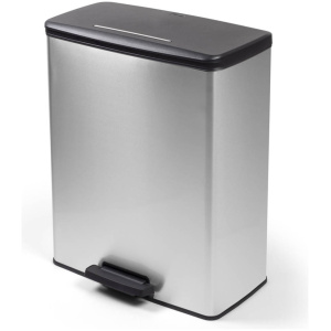 Curver Decobin Prullenbak - 65L - Rechthoekig - Zilver metallic
