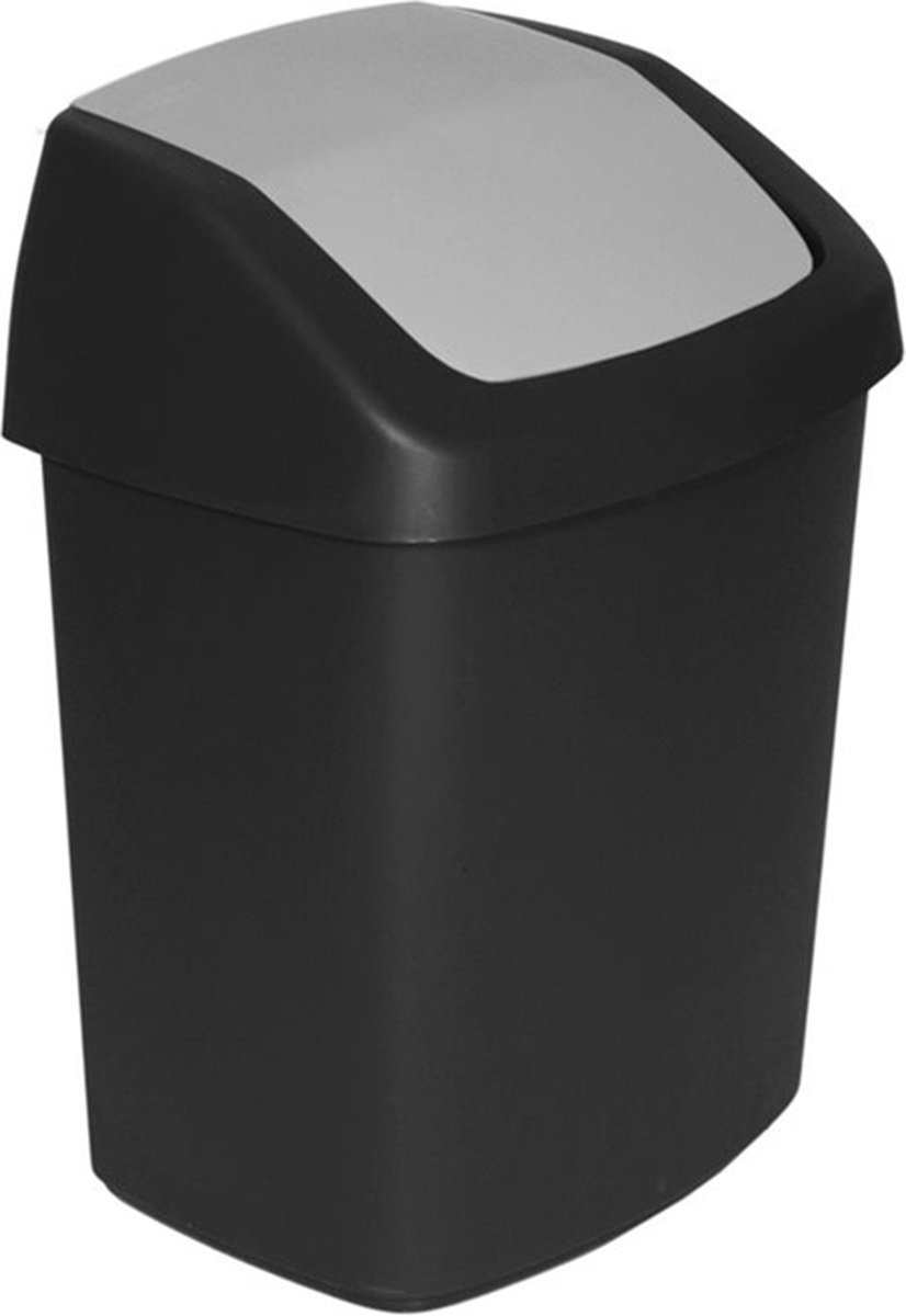 Curver - Swing afvalbak 25L zwart/licht grijs