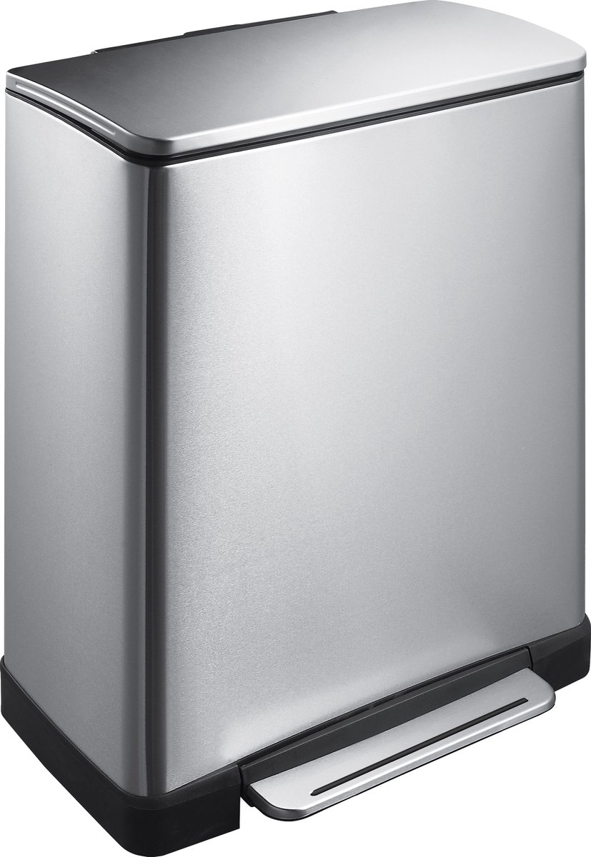 EKO E-Cube Pedaalemmer 46 Liter (28+18L) - Mat RVS - Soft-close - Fingerprintproof