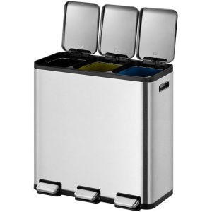EKO EcoCasa 1 recycling Pedaalemmer 15+15+15L - Mat RVS