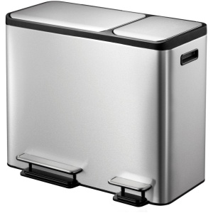 EKO EcoCasa recycling Pedaalemmer 15+15+15L - Mat RVS