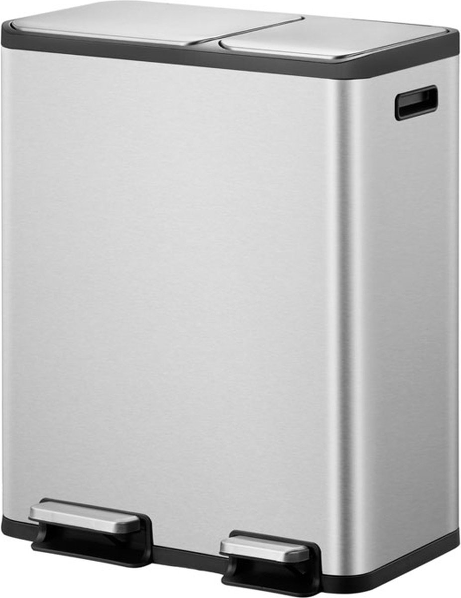 EKO EcoCasa recycling Pedaalemmer 30+20L - Mat RVS