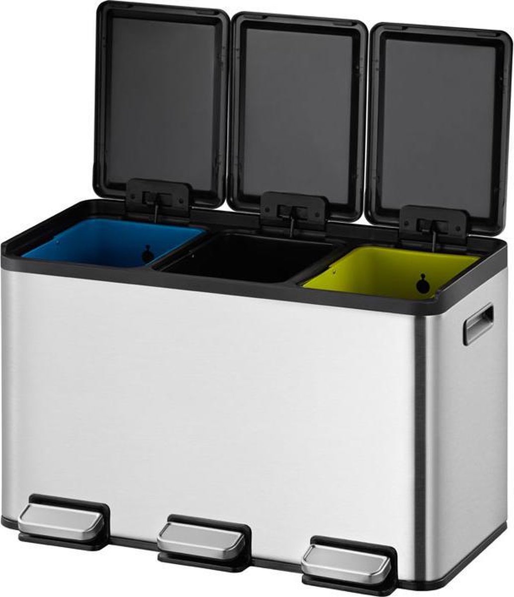 EKO Essential 2 Pedaalemmer 10+10+10L - Mat RVS