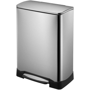 EKO Neo-Cube Prullenbak - 46 Liter (28+18L) - RVS - Fingerprintproof - Soft-close
