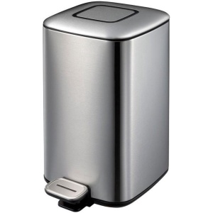 EKO Regent pedaalemmer 12 Liter - Prullenbak met uitneembare afvalemmer - Fingerprint-proof - Soft-close - H40.5xL24xB32.8 cm - Mat Zilver