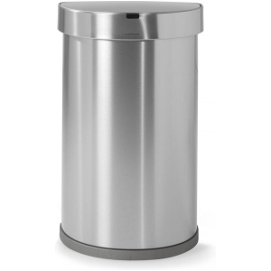 Simplehuman Liner Pocket prullenbak Semi Round RVS Sensor - 45 liter