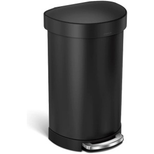 Simplehuman - Prullenbak Liner Pocket Half Rond 45 liter - Roestvast Staal - Zwart