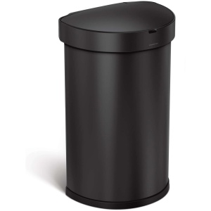 Simplehuman - Prullenbak Liner Pocket Half Rond Sensor 45 liter - Roestvast Staal - Zwart