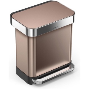 Simplehuman Prullenbak Rectangular - RVS - Incl Liner Pocket - 30 l - Rose Gold