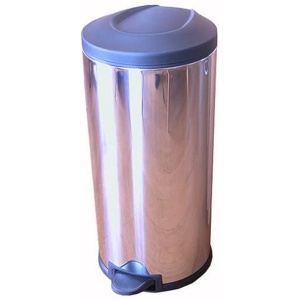 Simplehuman - Prullenbak Rond Color Top 30 liter - Roestvast Staal - Zwart