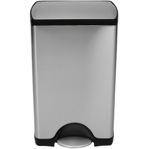 Simplehuman Rectangular Classic prullenbak - 38 L - zilverkleurig