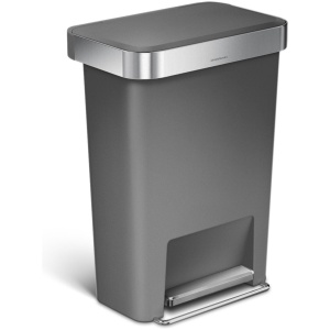 Simplehuman Rectangular Prullenbak - 45 l - Kunststof - Grijs - Met Liner Pocket