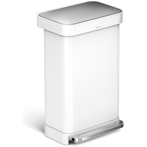 Simplehuman Rectangular Prullenbak - 45 l - Wit - Met Liner Pocket