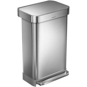 Simplehuman Rectangular Prullenbak - 45L - Liner Pocket - RVS