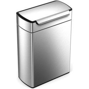 Simplehuman Rectangular Touch Bar Pedaalemmer Prullenbak - RVS - 24+24 l