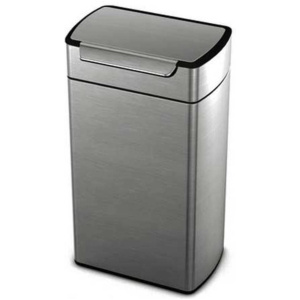 Simplehuman Rectangular Touch Bar prullenbak - 40 L - zilverkleurig