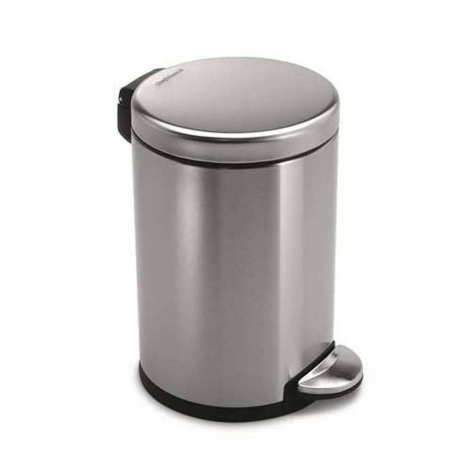 Simplehuman Roundstep pedaalemmer 4,5 l - zilverkleurig