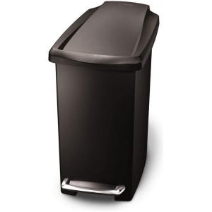 Simplehuman Slim Prullenbak - 10 l - Kunststof - Zwart