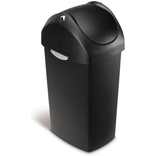 Simplehuman Swing Lid Prullenbak - 40 l - Zwart