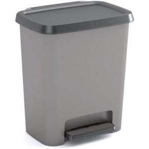Curver Compatta Duo Prullenbak - 11L + 11L - Grijs Zwart - Recycled Kunststof