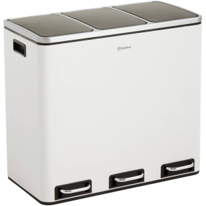 Homra SPARQ afvalscheiding Prullenbak - 3 vakken - 54L - Wit